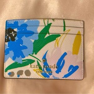 Kate Spade Floral Card Holder - Blue, Green, Yellow